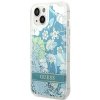 Guess GUHCP14SLFLSN iPhone 14 / 15 / 13 6.1 zielony/green hardcase Flower Liquid Glitter
